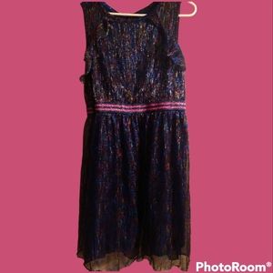 Navy blue striped dress